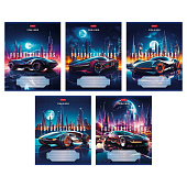 Тетрадь 18л клетка скругленные углы Futuristic cars серия, 18Т5В1