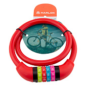 Замок навесной тросовый кодовый, красный MARLOK ВС-Т D-12мм L-700мм Замок навесной тросовый кодовый, красный MARLOK ВС-Т D-12мм L-700мм