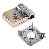 Плитка газовая ЕРМАК из нерж.стали, малая, с переходником, 25х20,5х10см, 1,8кВт 116-048 Плитка газовая ЕРМАК из нерж.стали, малая, с переходником, 25х20,5х10см, 1,8кВт 116-048