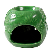  Аромалампа для эфирных масел «Листья», керамика, зелёная, 7.5?7.5?7.2 см 