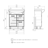 Тумба Joli/Мира 70.2D напольная с раковиной Балтика 70 ZM