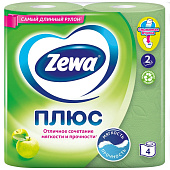  Туалетная бумага Зева+ 2-сл с ароматом Яблока зеленые 4шт 