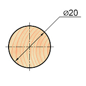 Погонаж круглый d20 1м сращенный