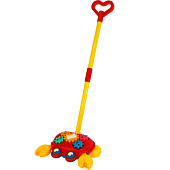 Игрушка Каталка Крабик звук.эффекты, на палочке, шестеренки, размер: 25х22х10см Игрушка Каталка Крабик звук.эффекты, на палочке, шестеренки, размер: 25х22х10см