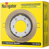 Светильник точечный встраиваемый под лампу GX53 NGX-R6 93043 круг черненая бронза (d115/монтажн d90х40) /Navigator Светильник точечный встраиваемый под лампу GX53 NGX-R6 93043 круг черненая бронза (d115/монтажн d90х40) /Navigator