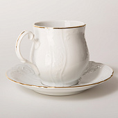  Чашка для чая 310 мл с блюдцем 160 мм Thun Bernadotte, декор "Отводка золото" БТФ0168 