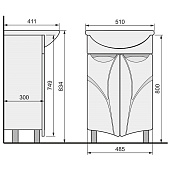 Тумба Folle/Fly 50см с раковиной Fol.01.50/N/W/Fly.01.50/2W/Уют 50 Encanto Тумба Folle/Fly 50см с раковиной Fol.01.50/N/W/Fly.01.50/2W/Уют 50 Encanto