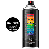  Эмаль аэрозольная DECORIX PROFESSIONAL RAL: 9005 Глубокий черный матовый,520 мл. 