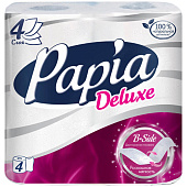 Туалетная бумага Papia Deluxe 4-х сл. белая 4 шт. Арт.5041393 (ф14)