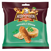 Сухарики 3 Корочки, со вкусом холодца с хреном, 40 г