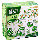  Набор бумажной посуды декор «Эко», 6 тарелок, 6 стаканов, 1 гирлянда, декор фотозоны 7994458 