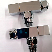  Кран угловой для полотенцесушителя 3/4"гх1/2"ш квадрат КV20-LFM032 коплект 2шт 