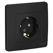  Розетка 1-м СП BLANCA  защ. шторки с/з антрацит SchE BLNRS001116 