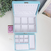 Шкатулка для украшений Голубая матовая, 9х23х17 см, 7043289 Шкатулка для украшений Голубая матовая, 9х23х17 см, 7043289