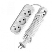 Удлинитель 3 гнезда, 5м без заземл. 10А IP20, ПВС 2х0.75 АБС-пластик UNIVersal Е-203 Удлинитель 3 гнезда, 5м без заземл. 10А IP20, ПВС 2х0.75 АБС-пластик UNIVersal Е-203