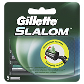 Сменные кассеты для бритья GL Slalom Plus с полоской алоэ 5шт Сменные кассеты для бритья GL Slalom Plus с полоской алоэ 5шт