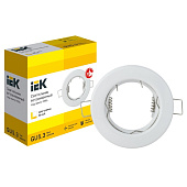 Светильник точечный встраиваемый под лампу MR16 GU5.3 15Вт круг белый (d80/монтажн d55) /IEK Светильник точечный встраиваемый под лампу MR16 GU5.3 15Вт круг белый (d80/монтажн d55) /IEK