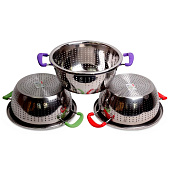 Дуршлаг 26см с двумя силиконовыми ручками 4359 Дуршлаг 26см с двумя силиконовыми ручками 4359