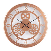 Часы настенные Рубин Скелетон d=32 см металл+матовое стекло медный 3204-003 Часы настенные Рубин Скелетон d=32 см металл+матовое стекло медный 3204-003