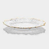 Десертная тарелка «Сияние», золотистая отводка, стекло, 10887641 Десертная тарелка «Сияние», золотистая отводка, стекло, 10887641