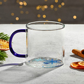 Кружка новогодняя стеклянная «Снежинки», 350 мл 9691726 Кружка новогодняя стеклянная «Снежинки», 350 мл 9691726