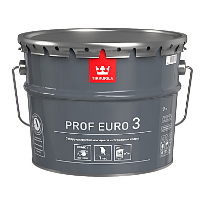  Краска интерьерная PROF EURO 3 А гл/мат 9л 