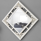  3850-Z2 (5) Зеркало интерьерное настенное в ажурном корпусе 38х38 см, белый с золотом 