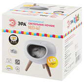  Ночник Котик LED сенсорн диммер USB белый /ЭРА 