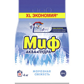 Стиральный порошок для белого Миф Автомат Морозная свежесть 4кг Стиральный порошок для белого Миф Автомат Морозная свежесть 4кг