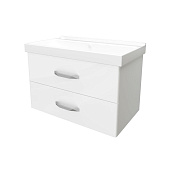 Тумба Unita 80 подвесная с двумя ящиками Белый глянец с раковиной Фостер 80 Uni.01.80/1WGL Encanto Тумба Unita 80 подвесная с двумя ящиками Белый глянец с раковиной Фостер 80 Uni.01.80/1WGL Encanto