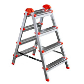 Стремянка стальная двусторонняя 4 ступени, высота платформы 82см, макс. нагр. 120кг. Стремянка стальная двусторонняя 4 ступени, высота платформы 82см, макс. нагр. 120кг.