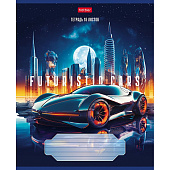 Тетрадь 18л клетка скругленные углы Futuristic cars серия, 18Т5В1