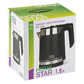  Чайник HOMESTAR HS-1038 черный  1.8 л 2200Вт  черный, двойной корпус 