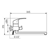  Смеситель д/ванны картридж 35мм SL85-006E РМС 