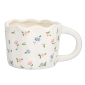  Кружка 460 мл. керамика молочная Нежные цветы Mint flowers ANLAF-XIA-15052-1 