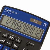  Калькулятор настольный BRAUBERG EXTRA-12-BKBU (206x155мм), 12 разрядов, ЧЕРНО-СИНИЙ, 250472 