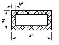  Алюминиевая труба прямоуг 40х20х1,5мм 2м 