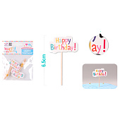 Набор шпажек для торта "Happy B-day" (6,5 см)