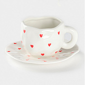 Чайная пара Доляна «Любовь», ручная роспись, керамика, 10662997 Чайная пара Доляна «Любовь», ручная роспись, керамика, 10662997