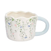 Кружка 460 мл. керамика молочно-голубая Цветы Mint flowers ANLAF-XIA-150525 