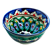Пиала Риштанская керамика "Цветы", 8,5 см, малая коньячная, микс 2410831