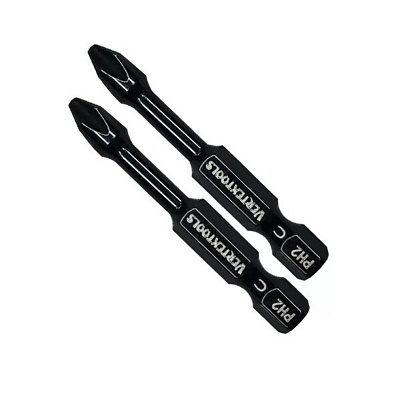  Биты PH2 50мм, хвостовик Е1/4", 2шт, Vertextools 