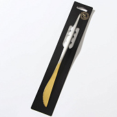  Нож столовый "Фолк" 22 см цвет золото, серебряная ручка 7892827 