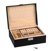 Шкатулка для украшений, 17х23х8,5 см, съёмная подставка, чёрный, 9905731 Шкатулка для украшений, 17х23х8,5 см, съёмная подставка, чёрный, 9905731