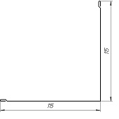 Планка угла внутреннего 0,4х115х115 L=2м (RAL 3005 Красное вино)