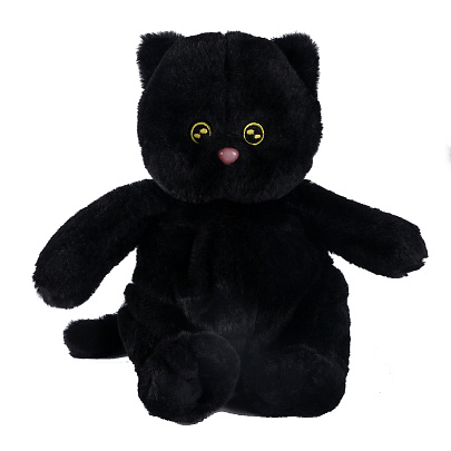  Мягкая игрушка, Котик черный, 25 см 