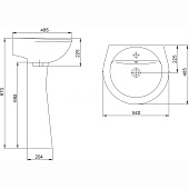 Раковина с пьедесталом Соната 53 Santeri Раковина с пьедесталом Соната 53 Santeri