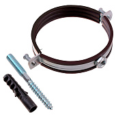 Металлический хомут с шурупом М8, дюбелем 4" (108-116) Металлический хомут с шурупом М8, дюбелем 4" (108-116)