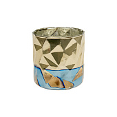 Подсвечник декоративный, 90х90х90 мм, стекло, синий с золотым напылением, NGB-32 Подсвечник декоративный, 90х90х90 мм, стекло, синий с золотым напылением, NGB-32