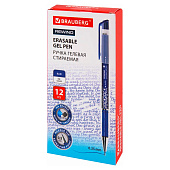  Ручка стираемая гелевая BRAUBERG "REWIND", СИНЯЯ, игольчатый узел 0,5мм, линия 0,35мм, 144095 